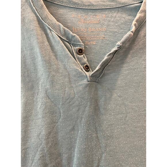 Lucky Brand Men's XL Blue Venice Burnout V-Neck Tee Shirt Lightweight Casual - Picture 7 of 8